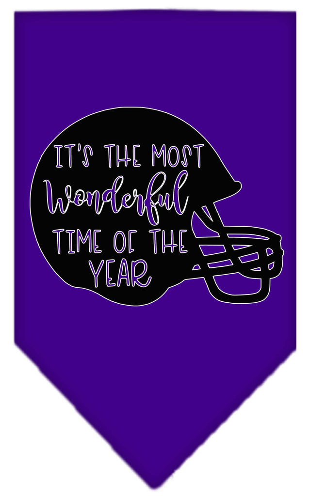 Most Wonderful Time Of The Year (football) Screen Print Bandana Purple Small