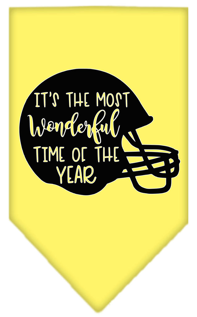 Most Wonderful Time Of The Year (football) Screen Print Bandana Yellow Small