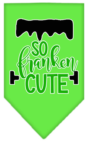 So Franken Cut Screen Print Bandana Lime Green Large