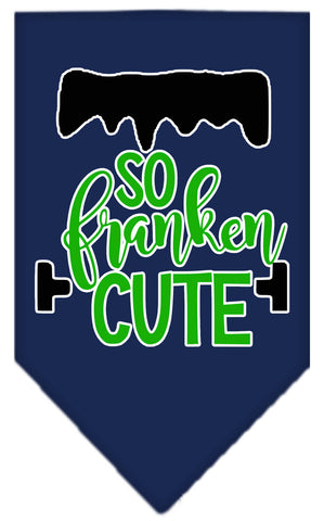 So Franken Cut Screen Print Bandana Navy Blue Large