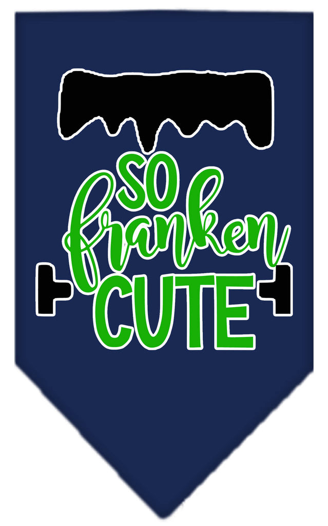 So Franken Cut Screen Print Bandana Navy Blue Small