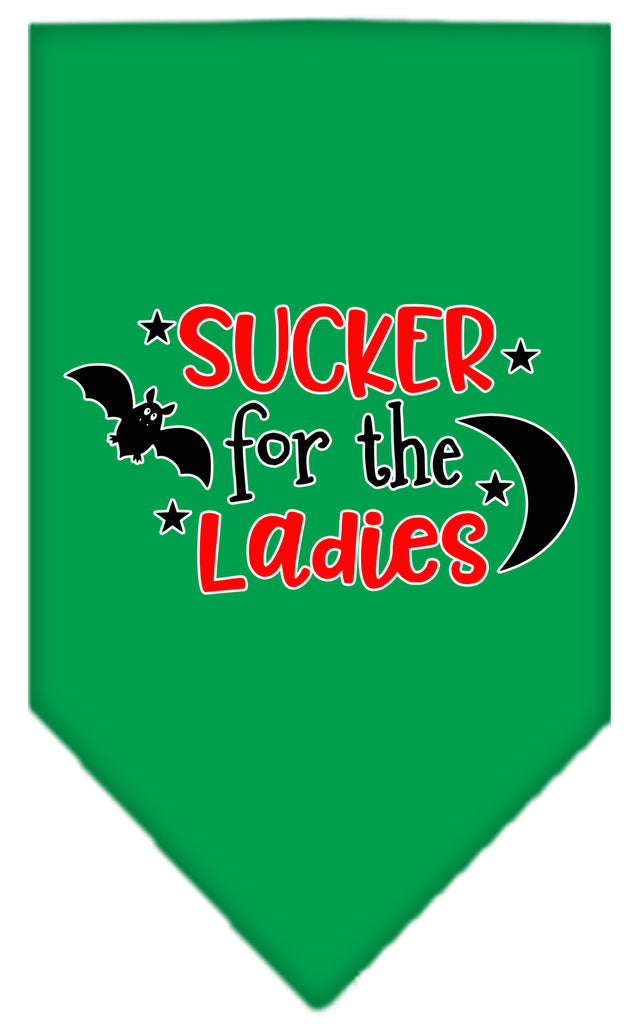 Sucker For The Ladies Screen Print Bandana Emerald Green Large