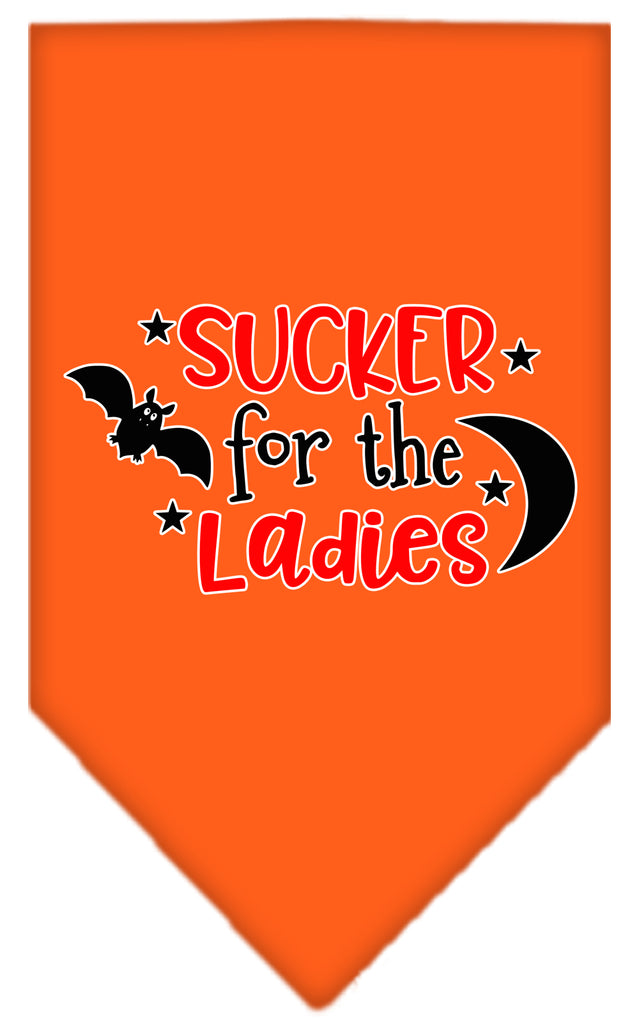 Sucker For The Ladies Screen Print Bandana Orange Large