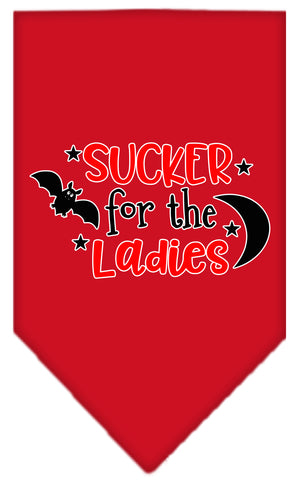 Sucker For The Ladies Screen Print Bandana Red Large