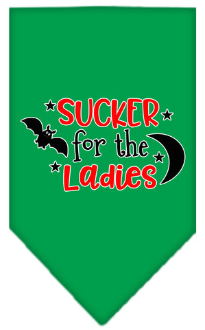 Sucker For The Ladies Screen Print Bandana Emerald Green Small