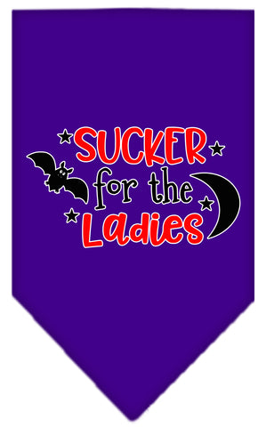 Sucker For The Ladies Screen Print Bandana Purple Small