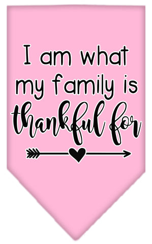 I Am What My Family Is Thankful For Screen Print Bandana Light Pink Large