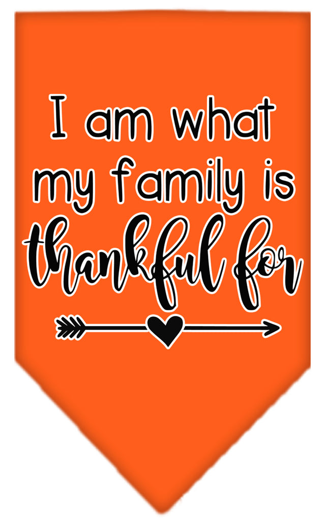 I Am What My Family Is Thankful For Screen Print Bandana Orange Large