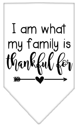 I Am What My Family Is Thankful For Screen Print Bandana White Large