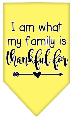 I Am What My Family Is Thankful For Screen Print Bandana Yellow Large