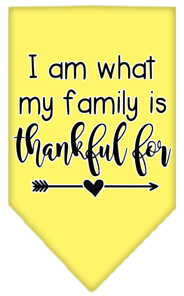 I Am What My Family Is Thankful For Screen Print Bandana Yellow Small