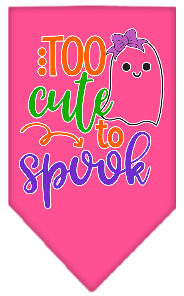 Too Cute To Spook-girly Ghost Screen Print Bandana Bright Pink Large