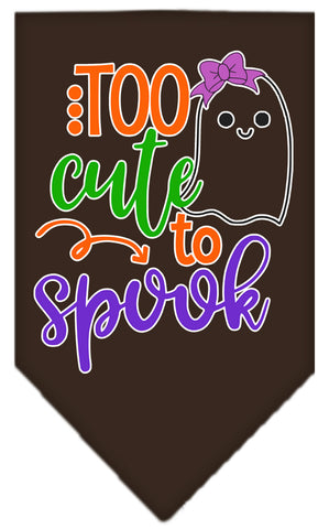 Too Cute To Spook-girly Ghost Screen Print Bandana Cocoa Large