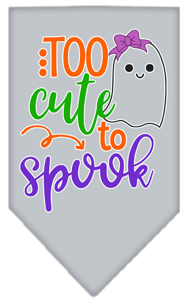 Too Cute To Spook-girly Ghost Screen Print Bandana Grey Large