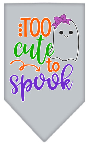 Too Cute To Spook-girly Ghost Screen Print Bandana Grey Large