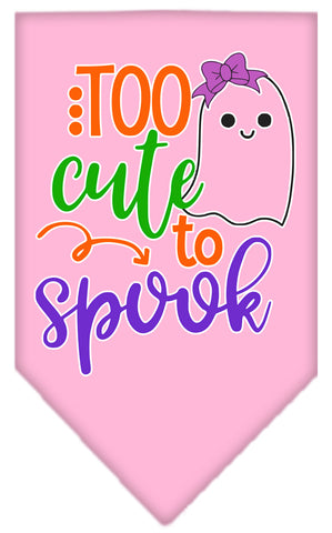 Too Cute To Spook-girly Ghost Screen Print Bandana Light Pink Large