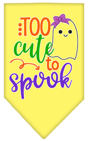 Too Cute To Spook-girly Ghost Screen Print Bandana Yellow Large