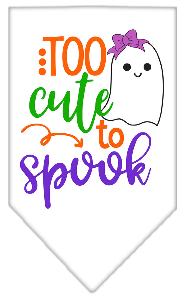 Too Cute To Spook-girly Ghost Screen Print Bandana White Small