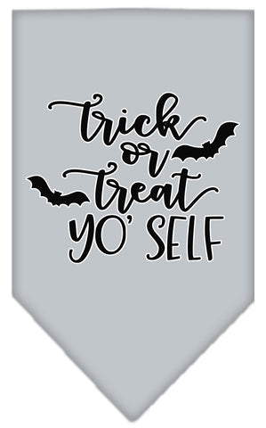 Trick Or Treat Yo' Self Screen Print Bandana Grey Large