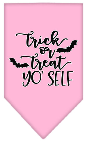 Trick Or Treat Yo' Self Screen Print Bandana Light Pink Large