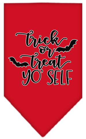 Trick Or Treat Yo' Self Screen Print Bandana Red Large