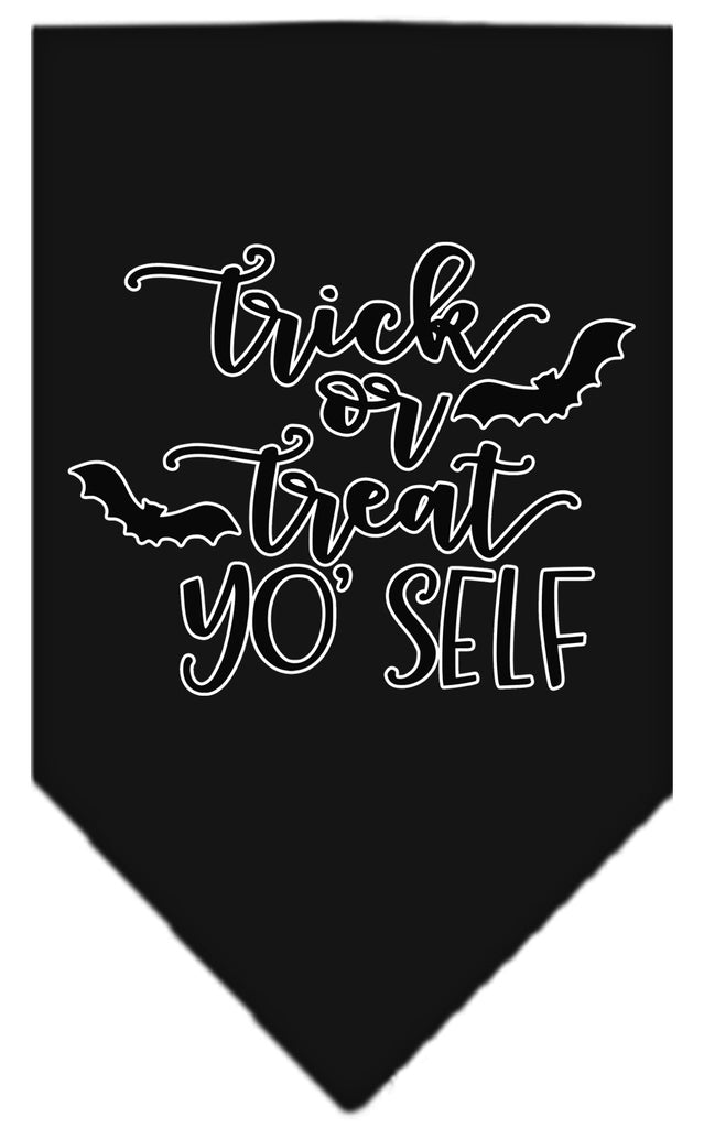 Trick Or Treat Yo' Self Screen Print Bandana Black Small