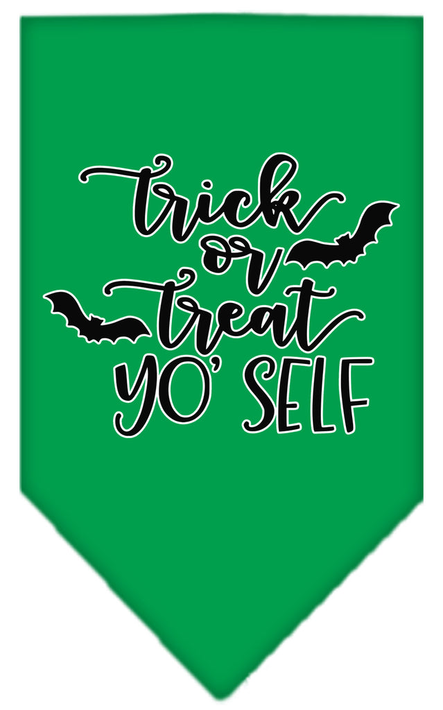 Trick Or Treat Yo' Self Screen Print Bandana Emerald Green Small