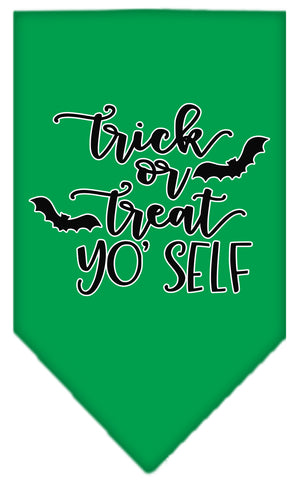 Trick Or Treat Yo' Self Screen Print Bandana Emerald Green Small