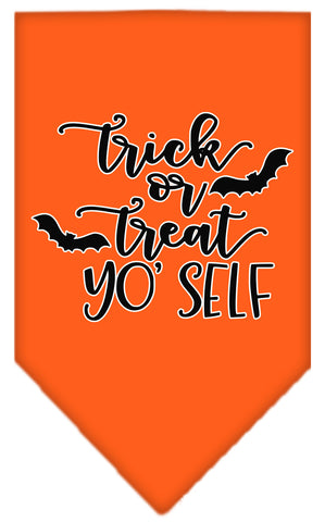 Trick Or Treat Yo' Self Screen Print Bandana Orange Small