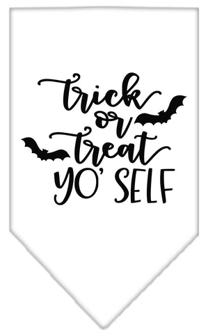 Trick Or Treat Yo' Self Screen Print Bandana White Small