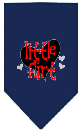 Little Flirt Screen Print Bandana Navy Blue Large