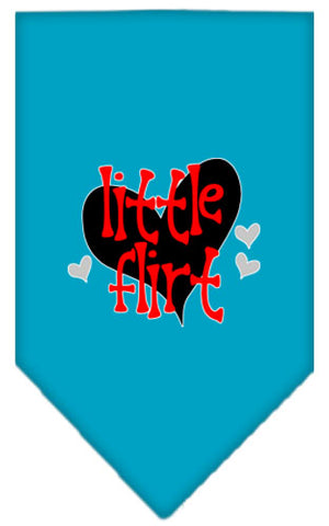 Little Flirt Screen Print Bandana Turquoise Small