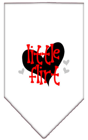 Little Flirt Screen Print Bandana White Small