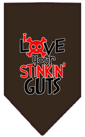 Love Your Stinkin Guts Screen Print Bandana Cocoa Large