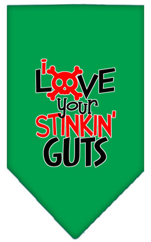 Love Your Stinkin Guts Screen Print Bandana Emerald Green Large