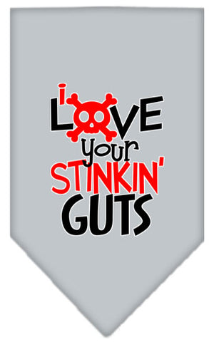 Love Your Stinkin Guts Screen Print Bandana Grey Large