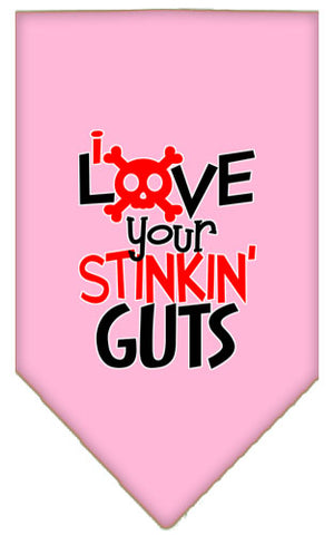 Love Your Stinkin Guts Screen Print Bandana Light Pink Large