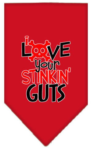 Love Your Stinkin Guts Screen Print Bandana Red Large