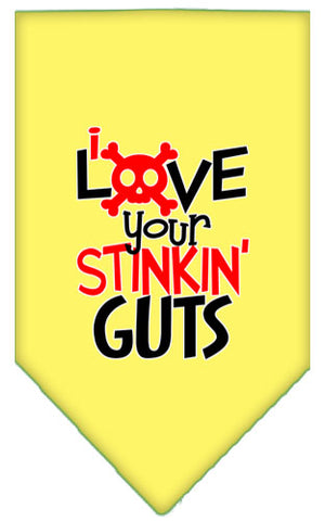 Love Your Stinkin Guts Screen Print Bandana Yellow Large