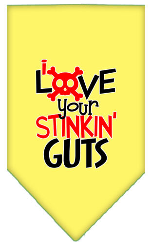 Love Your Stinkin Guts Screen Print Bandana Yellow Small