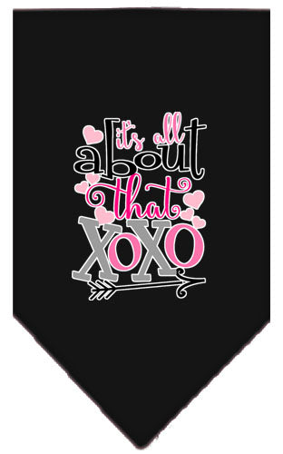 All About That Xoxo Screen Print Bandana Black Large