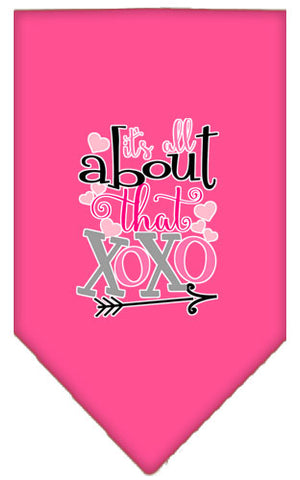 All About That Xoxo Screen Print Bandana Bright Pink Large