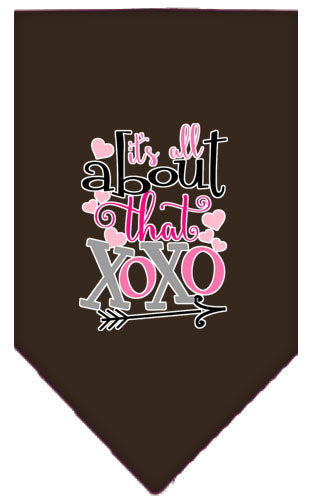 All About That Xoxo Screen Print Bandana Cocoa Large