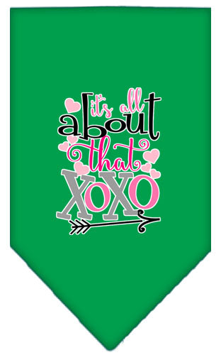 All About That Xoxo Screen Print Bandana Emerald Green Large