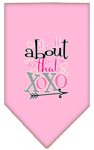 All About That Xoxo Screen Print Bandana Light Pink Large