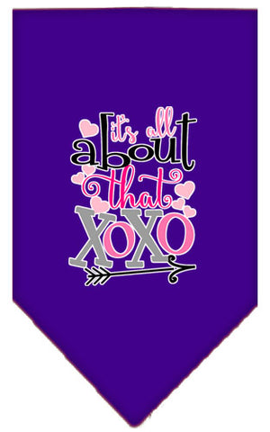 All About That Xoxo Screen Print Bandana Purple Large