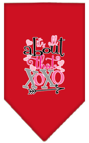 All About That Xoxo Screen Print Bandana Red Large