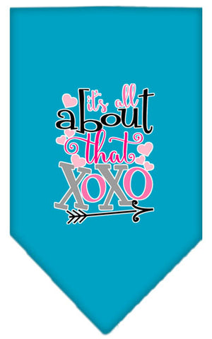 All About That Xoxo Screen Print Bandana Turquoise Large