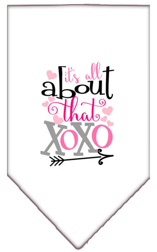 All About That Xoxo Screen Print Bandana White Large