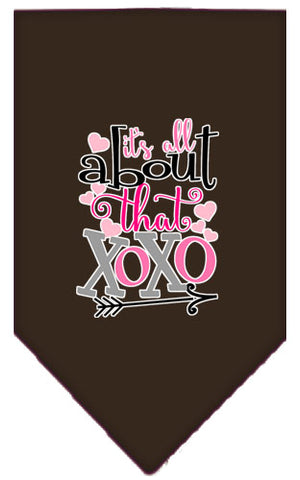 All About That Xoxo Screen Print Bandana Cocoa Small